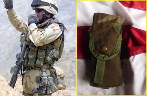 実物 MOLLE マガジンポーチ ダブル Ｍ4 Ｍ16 5.56　30rd　ウッドランド 183x