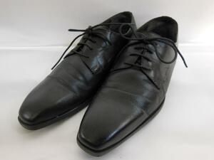 STEFANOROSSI ステファノロッシ プレーントゥシューズ 24.5cm ブラック メンズ 革靴 レザーシューズ