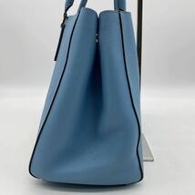 1円〜 アニヤハインドマーチ トートバッグ アイズ ANYA HINDMARCH レザー ブルー系 水色 目 A4可 大容量 レディース ワンショルダー KTT_画像5