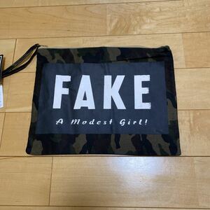 新品　FAKE クラッチバック　迷彩　カモフラ　デニム　クラッチバッグ