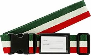 イタリア 幅約5cm×使用長さ約172cm ワンタッチ スーツケースベルト ( ネーム タグ 付き) 国旗柄 イタリア 2402(18467