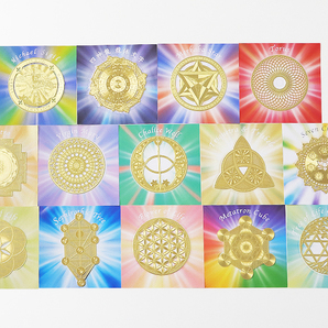 エネルギー強化済み エナジーカード 全14種類 コンプリート セット 5000円相当の波動水プレゼント! ヒーリング 瞑想 浄化 神聖幾何学図形