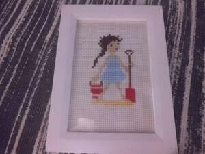 embroidery hand made Cross stitch final product amount attaching sand . girl postage 185 jpy ~