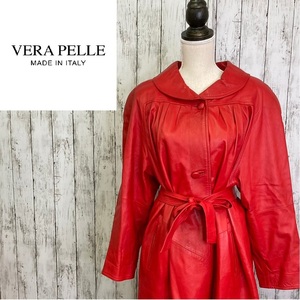 VERA PELLE★ヴェラ ペレ★レディース レザーコート イタリア製★サイズ48　4-38　