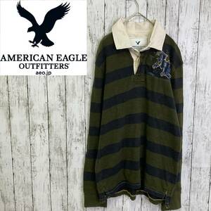 AMERICAN EAGLE★アメリカンイーグル★メンズ 長袖 ラガーシャツ★サイズM　8-D　