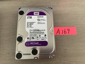 送料無料 WD20PURZ-85GU6Y0 HDD Purple 2TB 3.5インチ SATA HDD2TB使用時間8062H★A169