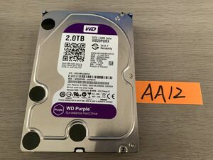 送料無料 WD20PURX-64P6ZY0 HDD Purple 2TB 3.5インチ SATA HDD2TB使用時間9935H★AA12