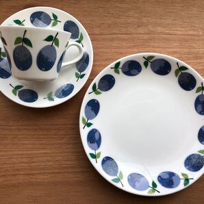 復刻版 グスタフスベリ プルーヌス コーヒーカップ&ソーサー プレート 18cm