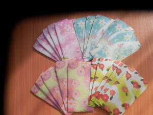 * hand made! Japanese paper .... watercolor Touch flowers of four seasons 4 pattern ×5 sheets 20 sheets 