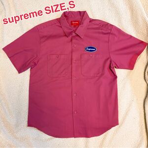 supreme シュプリーム　レッド　半袖シャツ