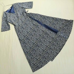 ◆natural couture ナチュラル クチュール ナイスクラップ マキシ丈 半袖 小花柄 カシュクール ワンピース SIZE:F レディース [S105144]