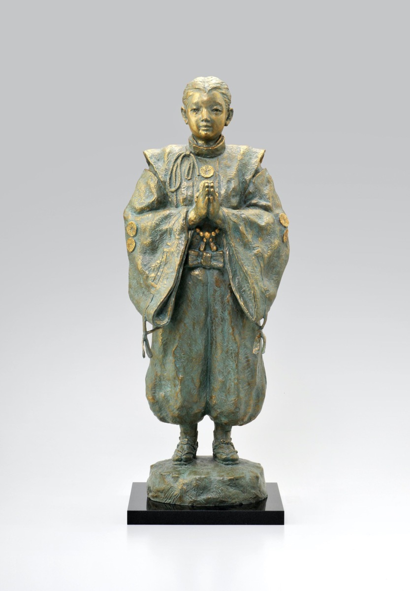 山本真輔『仰ぐ』ブロンズ像 共シール 1点もの 真作保証 購入の正規品