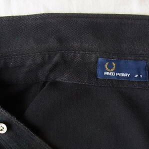 FRED PERRY フレッド ペリー 鹿の子素材 プルオーバー ボタンダウンシャツ サイズ S ブラック 日本製 の画像6