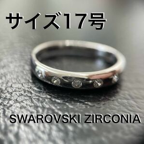 スターリング シルバー スワロフスキー CZ ドット リング *未使用