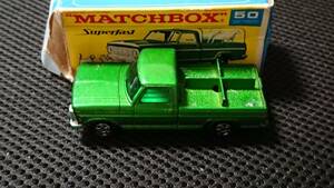 レズニー　古マッチボックス　フォード　ケンネルトラック　1968　No.50 グリーンメタリック 箱難　USED