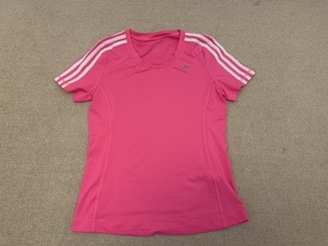 * Adidas * pink short sleeves T-shirt * marathon walking walk sportswear * size L*1 times have on beautiful goods *