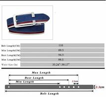 ベルト スエード レザーベルト　メンズ レザー 紳士ベルト 革 カジュアル　ファッション サイズ調節可能 スーツ ゴルフ　ネイビー 22_画像4