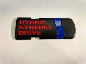 ■マッドブラック × ブルー■HYBRID SYNERGY DRIVE ハイブリッドシナジードライブ 3Dエンブレム 装飾 ドレスアップ 両面テープ付属