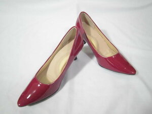 menue メヌエ 靴 シューズ パンプス ハイヒール 保存箱 美品 鮮やかな色彩 レッド系 24.0cm　大きいサイズ　88NO