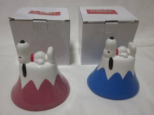 ■【KATO KOGEI】■【加藤工芸】■【陶器 スヌーピー 2013 置物 貯金箱】■【PEANUTS 富士山】■【２個セット】■フィギュア　フィギュリン