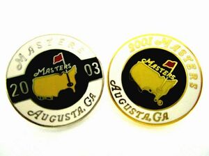 Турнир Masters Tournament US Masters Augusta 2001 Tiger Woods и 2003 Mike Wear Golf Ball Marker 2 Points Limited #3