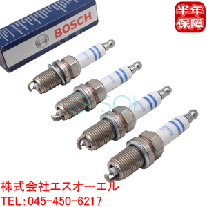 VW ジェッタ4(162 163 AV3 AV2) 2.0 ダブルプラチナ スパークプラグ 4本セット(1台分) BOSCH製 6KPP332S 0242240627 101905631C