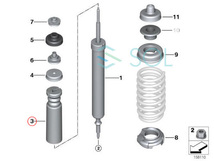 BMW E90 E92 リア ショック バンプラバー 補助ダンパー + ダストカバー 左右共通 320i 323i 325i 325xi 330i 330xi 335i 33536767334_画像2