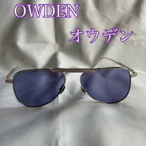 オウデン OWDEN サングラス メンズサングラス ティアドロップ チタン レンズ色ブルー 国産サングラス 品質の日本製 美品
