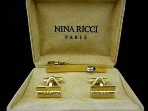 ◎№3656◎■USED並品■ニナリッチ【NINA RICCI】■【シルバー・ゴールド】■カフス＆ネクタイピン セット♪