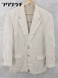 ◇ Marie Claire マリクレール リネン100% シングル 2B 長袖 ジャケット サイズALL ライトベージュ メンズ