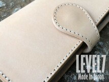 LEVEL7 各種iPhoneに対応 手帳型iPhoneケース ナチュラル 本革 ヌメ革を使用 ハンドメイド 日本製【受注生産】_画像4