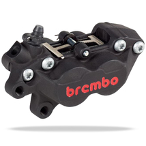 【送料込・フロント左用】Brembo(ブレンボ) Axial P4-30/34　4ポットキャリパー 40mm ブラック色 赤ロゴ オリジナル箱あり_画像2