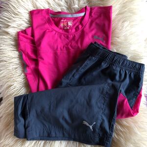 PUMA トレーニングウェア 2点セット (上下セット) ドライTシャツ ハーフパンツ