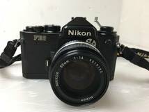 ★Nikon FE2★ニコン 一眼レフフィルムカメラ レンズ 50mm 1：1.4 ブラックボディ ビンテージ【中古/現状品/動作未確認ジャンク】_画像2