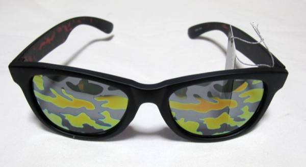 鼈甲デミセルマット/ゴールドオレンジカモフラ迷彩ミラーレンズサングラス4999