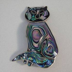 ヴィンテージNYネコシェルブローチ A51