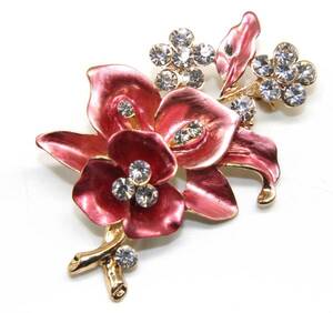 激安 セール 人気 レア かわいい おしゃれ すみれ 赤 花 一輪 花 ブローチ プレゼント ギフト 誕生日 記念日 パーティー 新 春 レッド