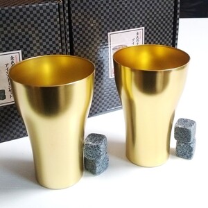 【未使用品】「金色のタンブラー&アイスストーン」 2組セット