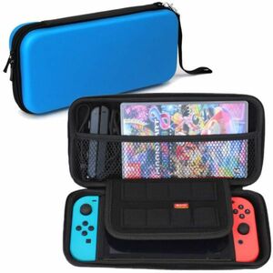 【 1円 】Nintendo Switch ケース ブルー 青 スイッチ ケース 任天堂 スイッチ 収納 保護 大容量 ケース バッグ EVA素材 耐衝撃