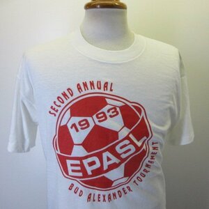 90s アメリカ製　オールド　Tシャツ L 白　サッカー　スポーツウエア　ヴィンテージ　USA古着　sy1956