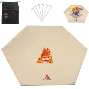 焚火 難燃シート スパッタシート断熱 防災 芝生保護 キャンプ用品 ペグ穴付き