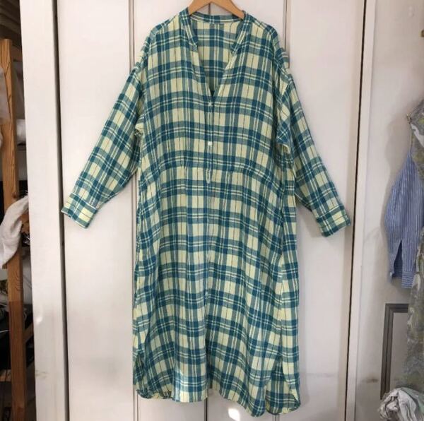 美品 JOURNAL STANDARD フランダースリネンチェックワンピース(フリー)19SS