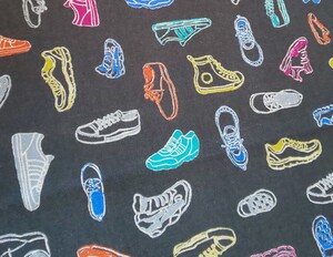 *COSMO TEXTILE・綿麻キャンバス生地・スニーカー柄・生地幅×50㎝