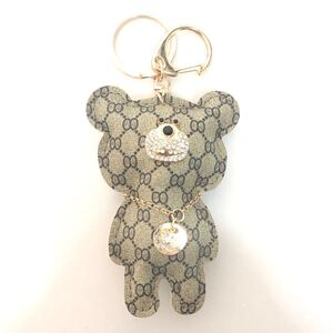 ノーブランド クマ クマさん キーホルダー チャーム キーリング キラキラ 数量限定 ゴールド