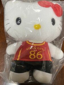 レア ハローキティ キティちゃん 非売品 バスケットボールユニフォーム 赤 ぬいぐるみ 全長16センチ