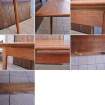 デンマーク製 チーク材 伸長式ダイニングテーブル エクステンションテーブル 食卓 4人用から6人用 北欧家具 ビンテージ CD101_画像10