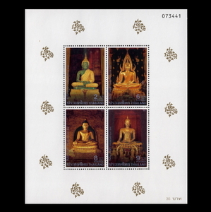 ■タイ切手　1995年　仏陀 / ウェーサーカ祭　4種シート