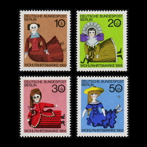 ■西ドイツ切手　1968年　19世紀人形　4種完
