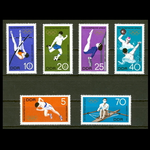 ■東ドイツ切手　1968年　メキシコ五輪 / オリンピック　6種完