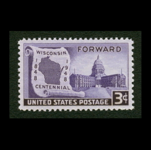 ■アメリカ切手　1948年　ウィスコンシン州 100周年